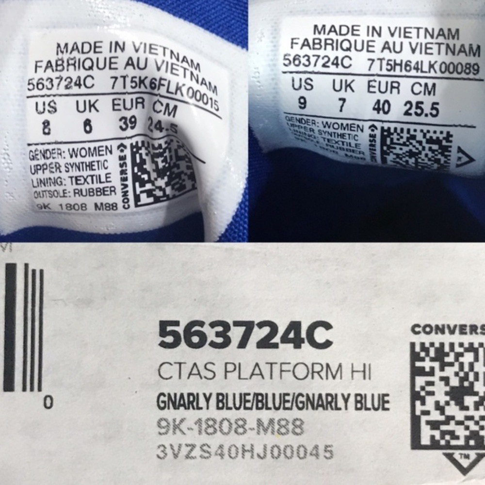 Converse CTAS Platform Hi Gnarly Blue Shoes - Picture 8 of 8
